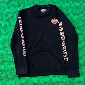 Harley Davidson Long Sleeve T Shirt Eagle Logo Mens Med Stitched Logo size L